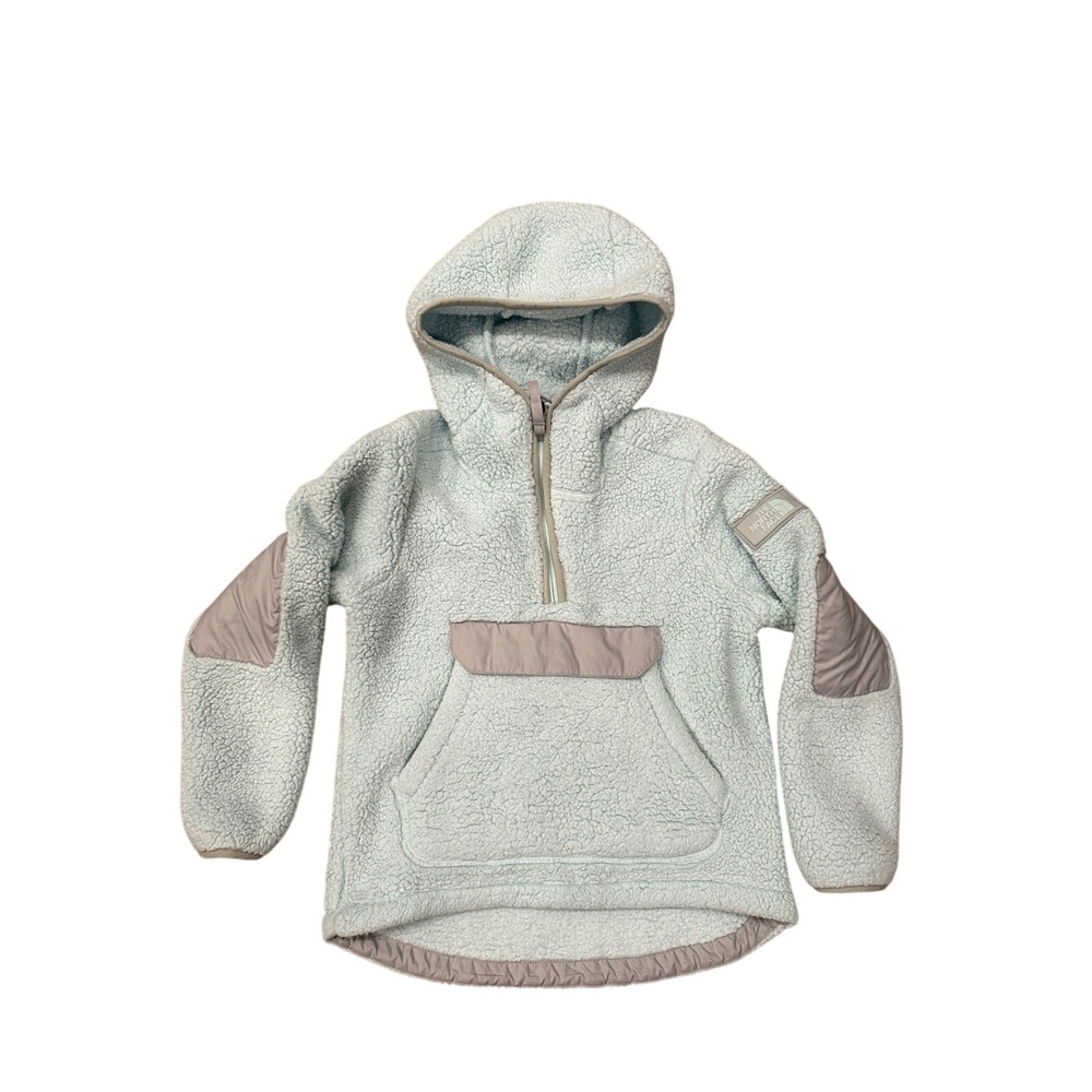 The North‎ Face Girls Fleece Hoodie Pullover Light Blue Size S P 7 8
